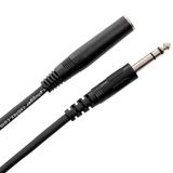 Plugger Jack Female/Male Stereo Cable 1,5 m Zwart