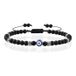 Memphis Evil Eye Armband met mat zwarte Agaat Kralen
