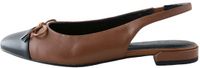 Next - Dames - Forever Comfort® leren ballerina’s met ronde neus, strik en hielbandje - Bruin