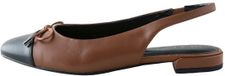 Next - Dames - Forever Comfort® leren ballerina’s met ronde neus, strik en hielbandje - Bruin
