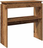 vidaXL Wandtafel 80x30x80 cm bewerkt hout oud houtkleurig
