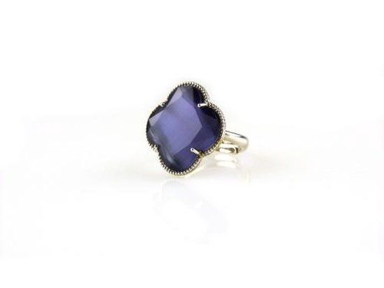 model Fiori ring zilver paars 925 zilver paarse steen dames ring 17.75 mm / maat 56