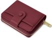 Holland Connections Petite portefeuille pour femme en cuir souple, mini portefeuille avec grand compartiment zippé pour pièces, bordeaux