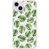 Verstevigd hoesje met sublimatie bedrukking, compatibel met Apple iPhone 15 Feuilles de monstera
