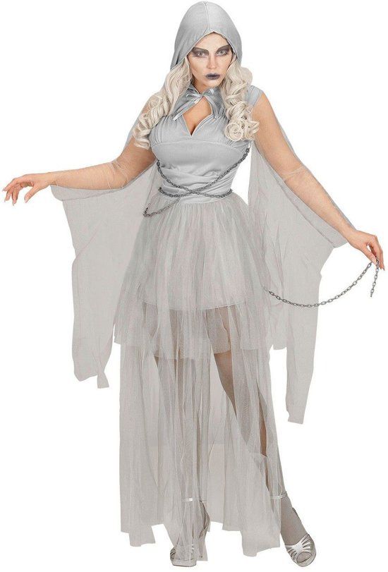 Widmann Spook & Skelet Kostuum Geketende Klassieke Geest Vrouw Medium Carnaval kostuum Verkleedkleding