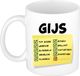 Bellatio Decorations Naam mok Gijs - wit - top gozer - keramiek - 300 ml - cadeau collega beker