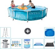 Intex Rond Frame Zwembad - 305 x 76 cm - Waterprint - Compleet Pakket
