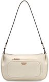 GUESS Bronna Shoulder Satchel Bag Bone crème