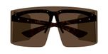 Alexander McQueen AM0594S Lunettes de soleil Unisexe Havane Bouclier Marron 99mm