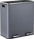 StarTech 60 liter vuilnisbak voor de keuken - RVS pedaalemmer - Dubbele vuilnisbak met 2 compartimenten - Voor afval en recycling - Zachte sluiting van het deksel - Donkergrijs