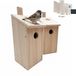 Relaxdays Nestkast Bouwpakket - 2 stuks - Hout - Lichtbruin - 12x26x13,5 cm