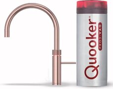 Quooker Fusion Round kokendwaterkraan - draaibare uitloop - PRO3 reservoir - Warm / kokend water - rosé koper 3FRRCO