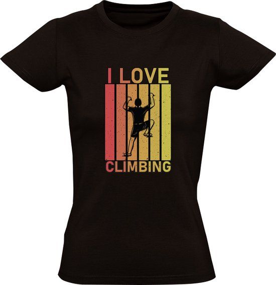 Sol's I Love Climbing Dames T-shirt - Zwart - 2XL