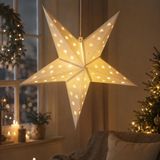 Lumineo kerstster - 60 cm - warm wit licht - op batterijen - papier