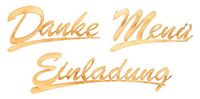 Petra's knutsel-News A-SZ79SS24 24-delige letterset "uitnodigingsmenu-Danke", uitvoering: schrijfschrift, bestaande uit 3 verschillende houten letters
