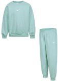 Nike Kids Essential Fleece Crew Set Mica Green Heather Unisex 1-2 mnd Katoen