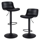 YOUNIKE Barkruk Hoge Barstoelen Zitting Centraal Eiland Kruk Keuken Zitting Bar Set van 2 Industriële Moderne Verstelbare Rotatie Metaal Draaibaar Zwart