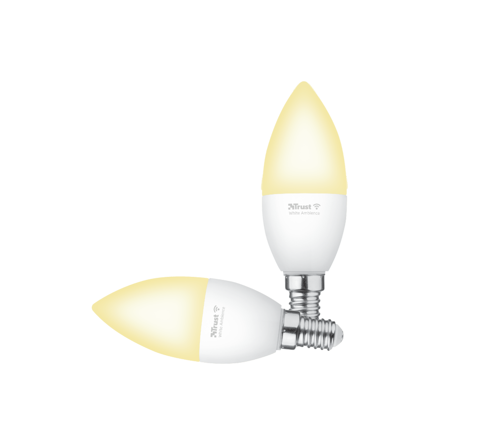 Trust Smart Home WiFi E14 LED Lamp - 470 Lumen - Zwart - 2 Stuks