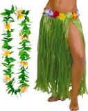 Hawaii Hawaii jupe et guirlande de fleurs - Adultes - vert - thème tropical - hula