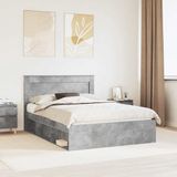 vidaXL Bedframe Massief Grenenhout Betongrijs 150 x 200 cm