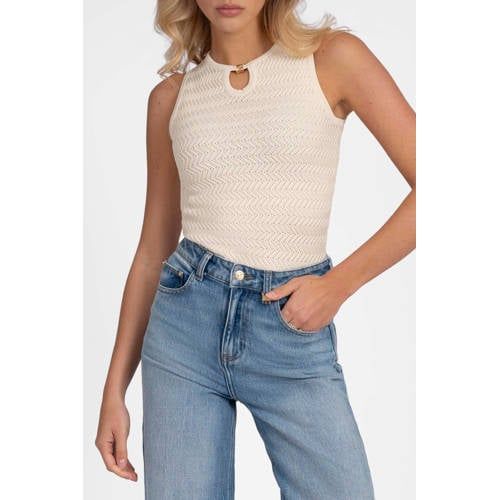 NIKKIE top met cut-out - crème