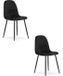 LEOBERT Set van 2 eetkamerstoelen PADVA - Zwart fluweel - Zwarte metalen poten
