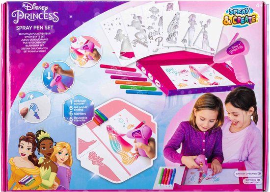 Disney Princess Spray Pen Set - Airbrush Kleurstiften voor Kinderen - Tekenset