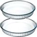 Secret de Gourmet Plats à four - Rond - Verre - 2 pièces - Diamètre 26/32 cm