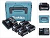 Makita Kit d'alimentation 4x batterie 40 V max. 2,5 Ah XGT + chargeur DC 40 RA + Makpac