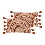furn. Regenboog Tuft Polyester Gevulde Kussens Twin Pack