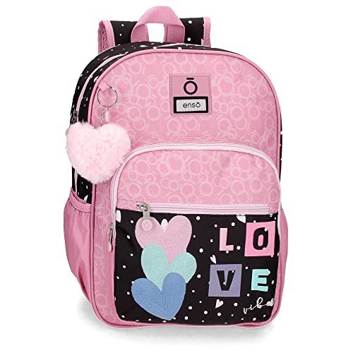 Enso Love Vibes schoolrugzak, roze, 30 x 38 x 12 cm, polyester, 13,68 l, Violeta, schoolrugzak