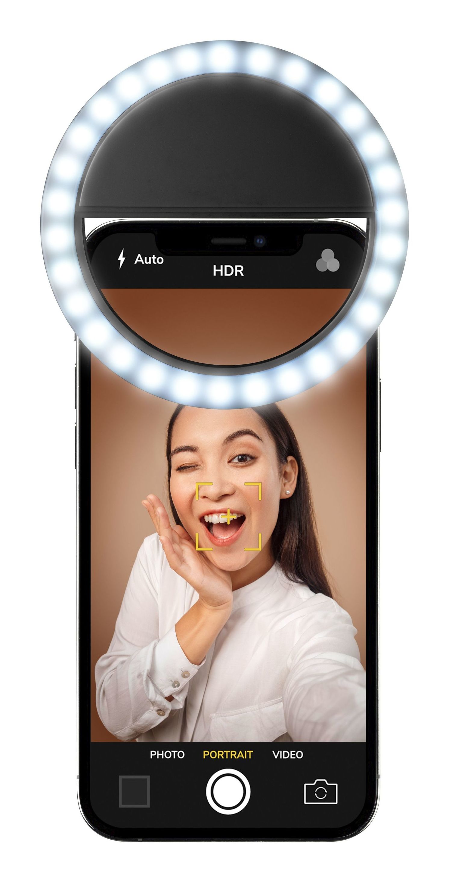 Cellularline Selfie Ring Pocket LED Light - Black