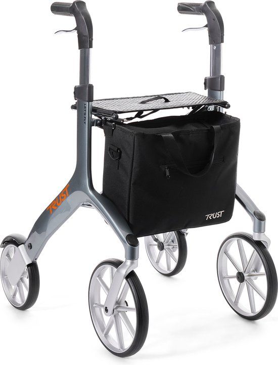 {"int": null, "string": "TrustCare"} Trust Care Let's Fly Rollator - Grey - Lightweight & Foldable