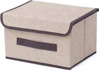 Goodivery Opvouwbare Opbergdozen voor Kledingkast met Deksel en Handvat, Set van 4, Beige, 8 Liter Capaciteit
