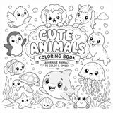 Cute Animals Coloring Book: Adorable Animals to Color & Smile!