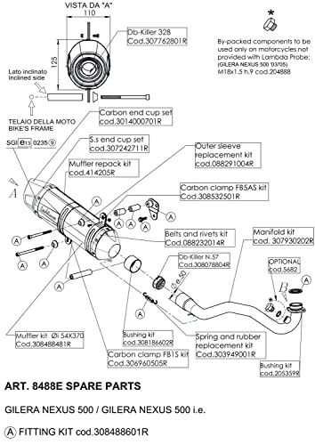 LeoVince Exhaust System S040/09 Spare Parts Set - Stainless Steel