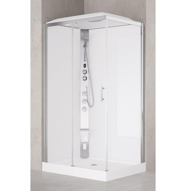 Nemo Nemo Spring Vidrio Hammam douchecabine 120x90cm links met schuifdeur en vaste wanden in veiligheidsglas met jets thermostatische douchekraan VMV2P290ST5-1B