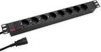 SURIGHT 19" stekkerdoos 8voudig - C14-stekker - Zwart - 2 m