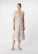 comma - Vrouwen Midi-jurk van satijn en linnen - Lichtbeige - Maat 40