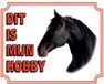 Stickerkoning.nl Waakbord - 69 - Paard - Zwart - 20x25 cm