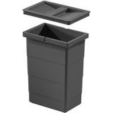Hailo Einbaumülleimer Hailo Inneneimer 1129909 mit Deckel dunkelgrau 8 L 226x156x295 mm