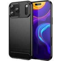 Apple iPhone 17 Pro Max - housse etui silicone gel carbone + film ecran - NOIR