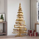 vidaXL Sapin de Noël avec support, marron, 180 cm, pin massif