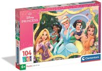 Clementoni - Puzzle pour enfants, 104 pièces, Supercolor, pour enfants à partir de 6 ans, image avec princesses Disney, idée cadeau, fabriqué en Italie, 38 x 27 cm, 25058
