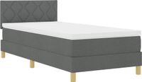 vidaXL LED Boxspring Bed met Hoofdeinde Donkergrijs 90 x 190 cm Stof