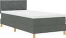 vidaXL LED Boxspring Bed met Hoofdeinde Donkergrijs 90 x 190 cm Stof