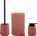 MSV brosse à toilettes avec support/distributeur de savon/poubelle à pédale - set de salle de bain Malmo - céramique - terre cuite