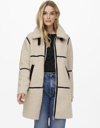 Jacqueline de Yong Jas Jdyfrosty Teddy Long Jacket Otw Noo 15243241 Birch - S