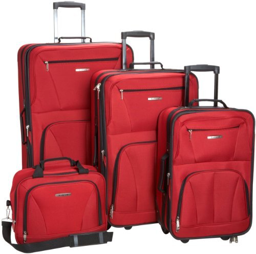 Rockland Bagage Journey Softside rechtopstaande set, Rood, Eén maat, Journey Softside rechtopstaande bagageset