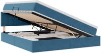 vidaXL LED opbergbed met matras Donkerblauw 180 x 200 cm Fluweel